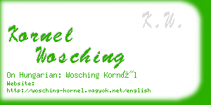 kornel wosching business card